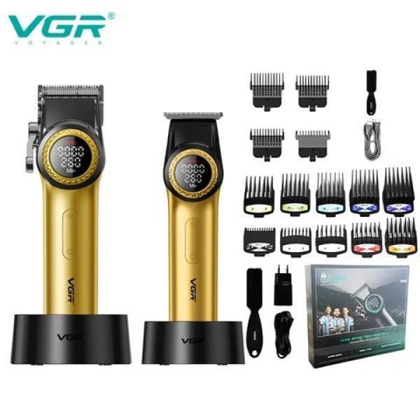 Золотий комплект VGR V-977/377 &mdash; (Тример і Шейвер) Потужність 9000 RPM та бездоганний стиль t706 фото