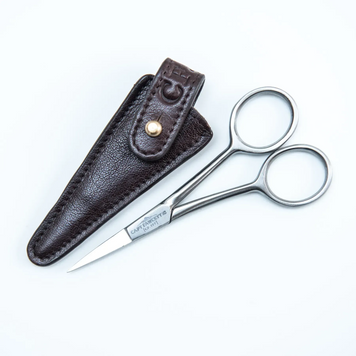 Ножницы для усов и бороды Captain Fawcett Grooming Scissors в кожаном чехле (CF.19T) &mdash; Профессиональный инструмент k1499 фото