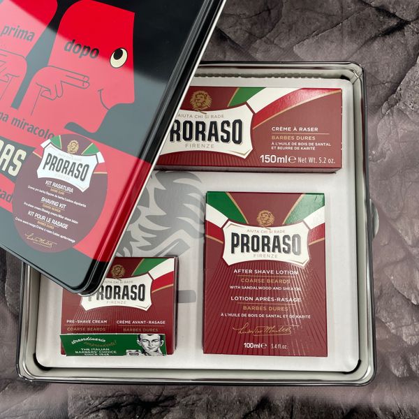 Набір подарунковий для гоління з 3-х предметів Proraso Red Vintage Selection Primadopo К11 фото