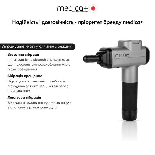 Перкуссионный ручной массажер для тела и мышц MEDICA+ MassHand Pro 6.0 (Japan) 50210 фото