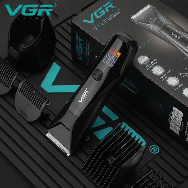 Машинка-тример VGR V-938 (керамічний ніж, 4 насадки, LED-дисплей, IPX7) 53238-V-938 фото