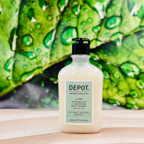 Depot 501 Увлажняющий и очищающий шампунь для бороды, изысканный шалфей, 250 мл k412 фото
